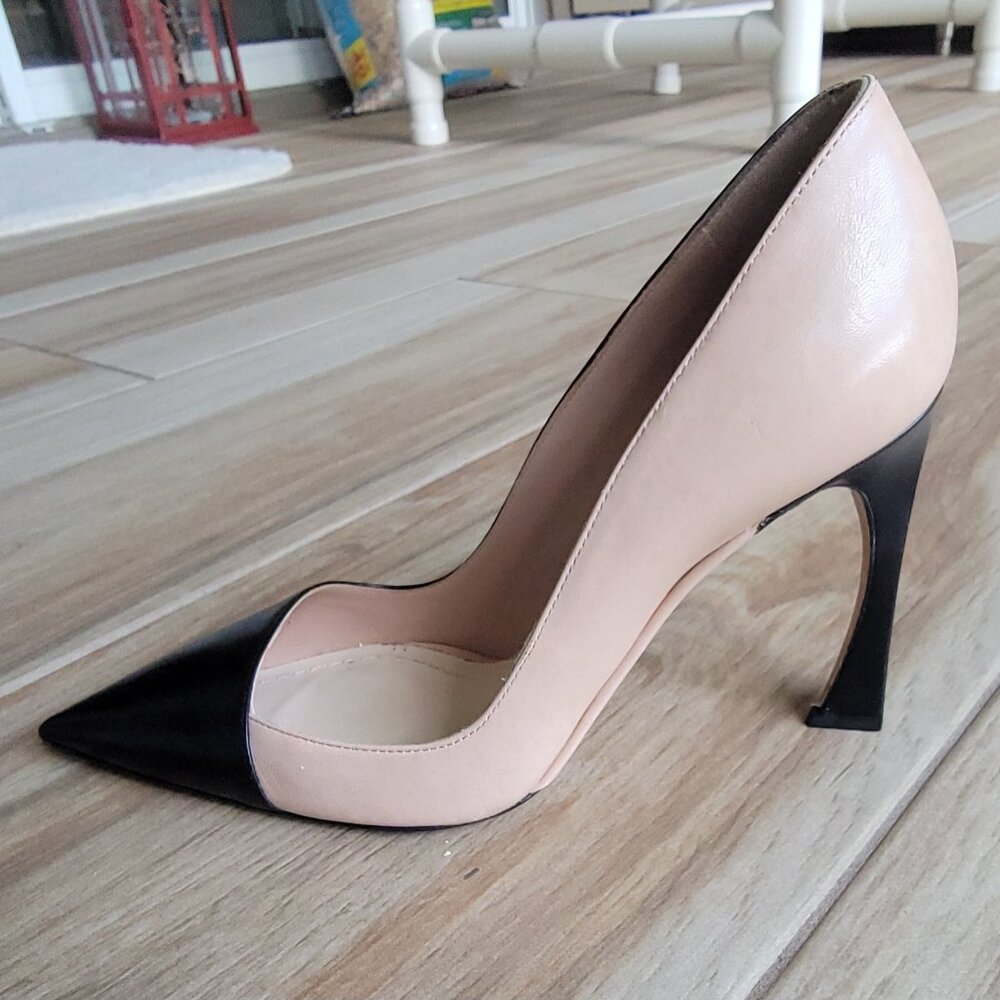 DIOR Black & Beige  Leather Lamb Skin SONGE Pumps Shoes Eur.